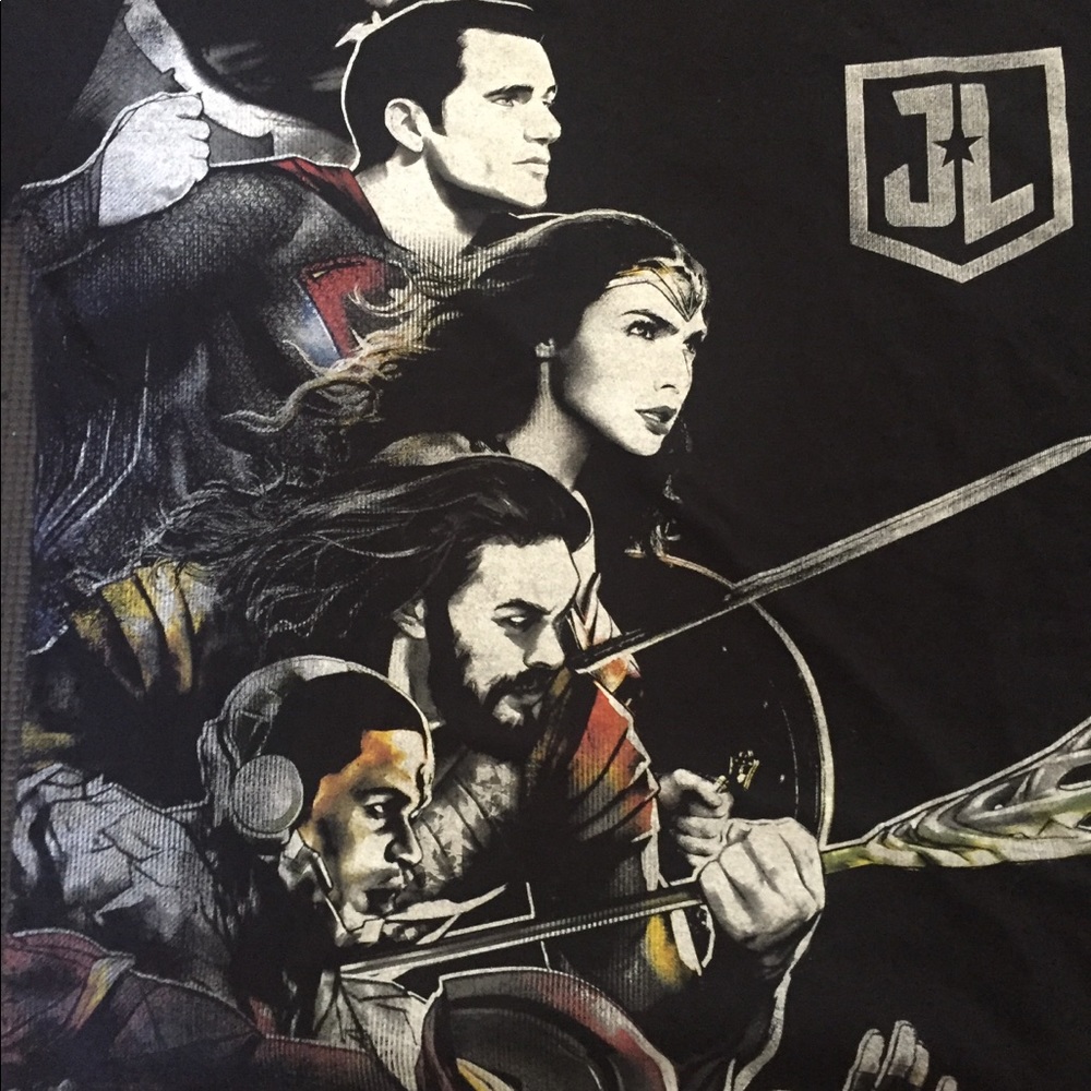 Black JUSTICE LEAGUE SHIRT NEW NO TAGS